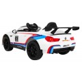BMW M6 GT3 Auto na batériu pre deti Biele + Vetráčik + Zvuky MP3 Svietidlá + Ovládač