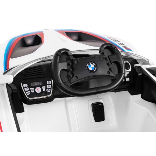 BMW M6 GT3 Auto na batériu pre deti Biele + Vetráčik + Zvuky MP3 Svietidlá + Ovládač