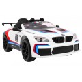 BMW M6 GT3 Auto na batériu pre deti Biele + Vetráčik + Zvuky MP3 Svietidlá + Ovládač