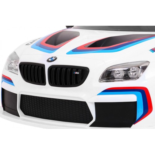 BMW M6 GT3 Auto na batériu pre deti Biele + Vetráčik + Zvuky MP3 Svietidlá + Ovládač
