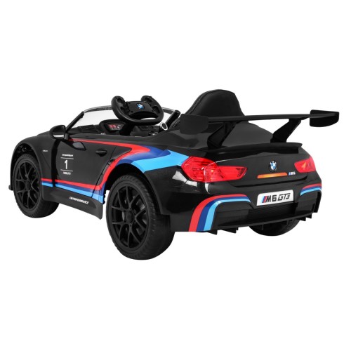 BMW M6 GT3 Auto na batériu pre deti Čierne + Vetráčik + Zvuky MP3 Svietidlá + Ovládač
