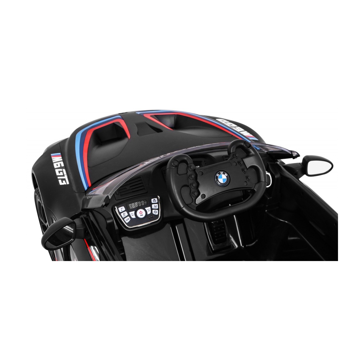 BMW M6 GT3 Auto na batériu pre deti Čierne + Vetráčik + Zvuky MP3 Svietidlá + Ovládač
