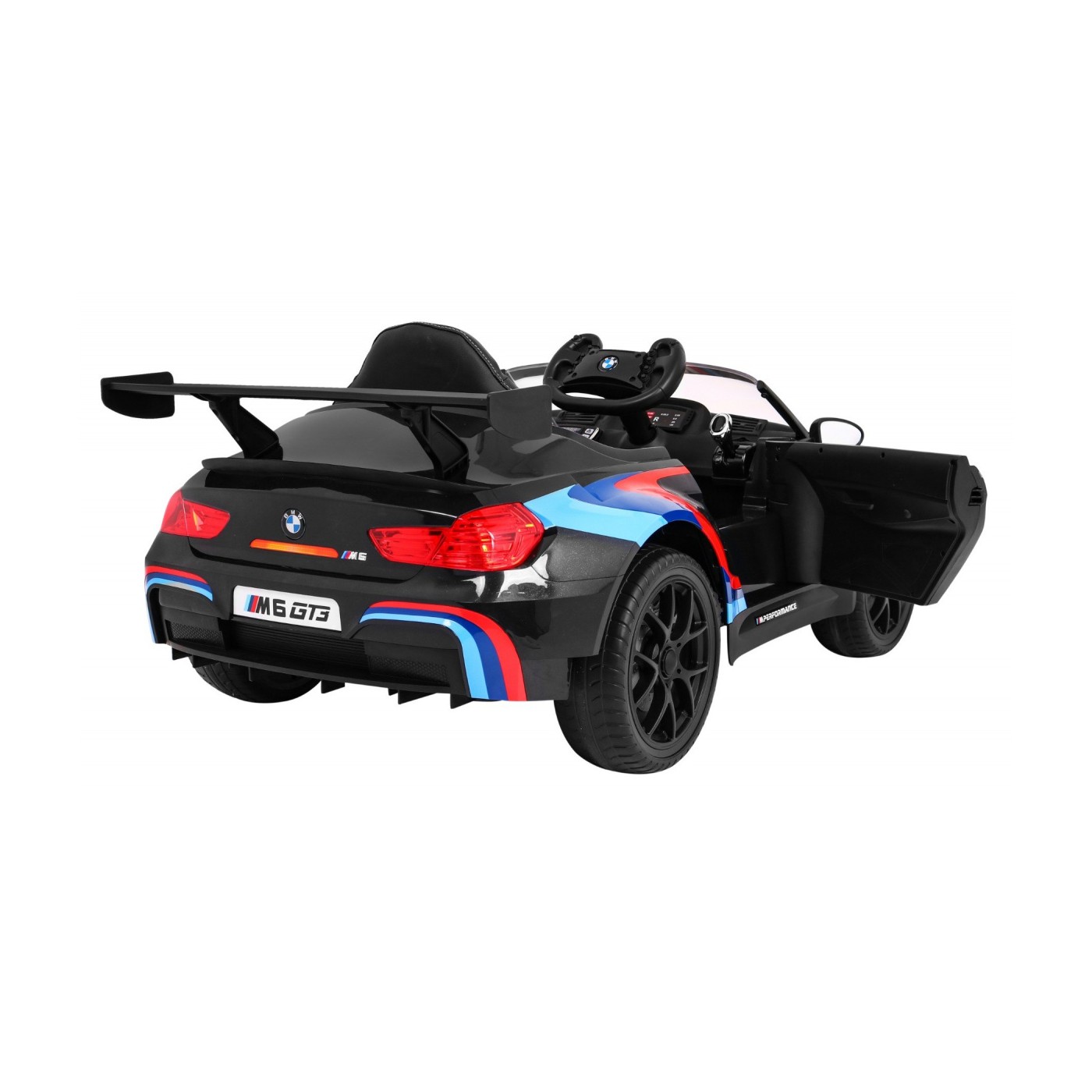 BMW M6 GT3 Auto na batériu pre deti Čierne + Vetráčik + Zvuky MP3 Svietidlá + Ovládač