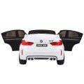 BMW X6M XXL pre 2 deti Biely + Ovládač + Ekokoža + Pásy + Pomalý štart + MP3 USB + LED