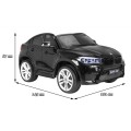 BMW X6M XXL pre 2 deti Čierny + Ovládač + Ekokoža + Pásy + Pomalý štart + MP3 USB + LED