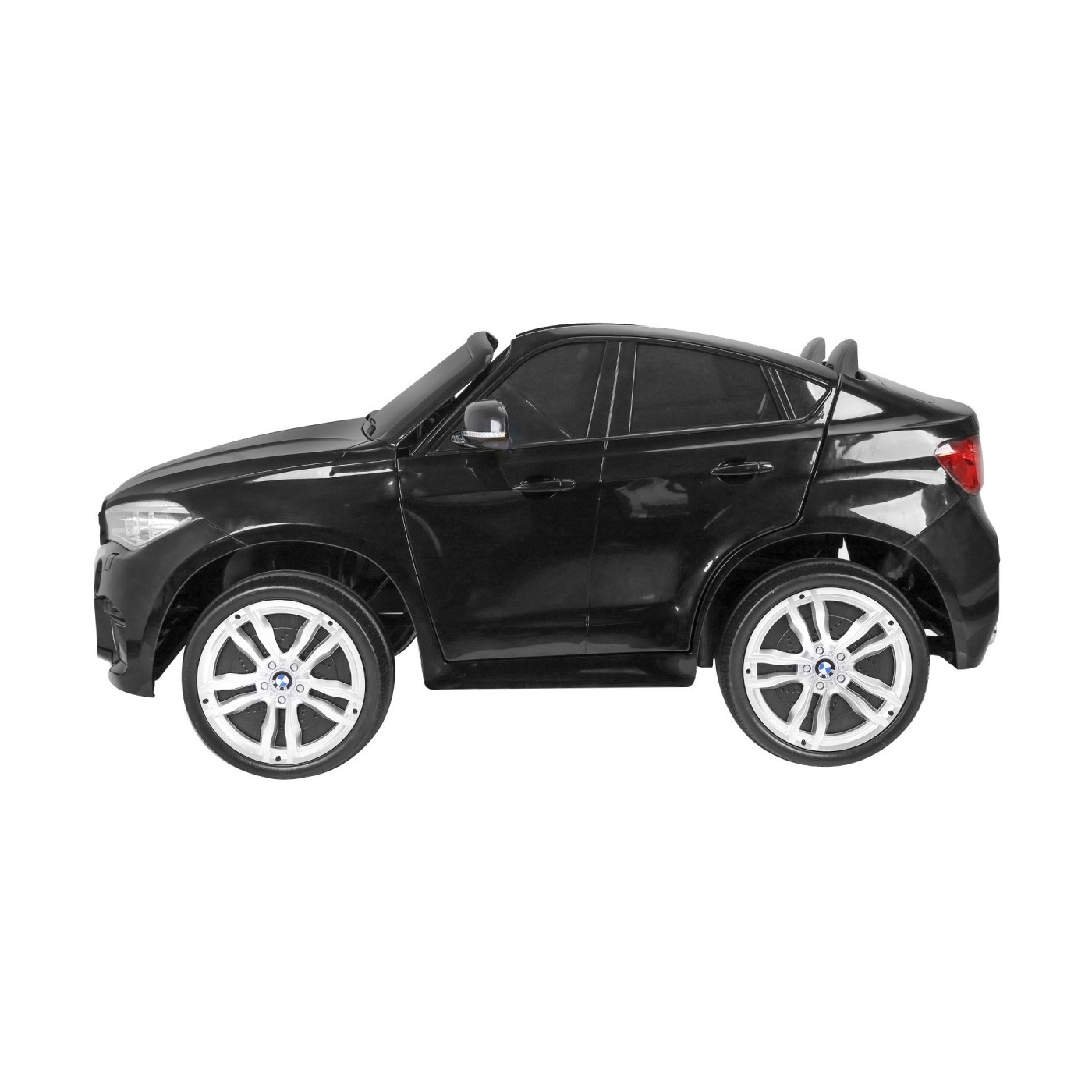 BMW X6M XXL pre 2 deti Čierny + Ovládač + Ekokoža + Pásy + Pomalý štart + MP3 USB + LED