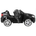 BMW X6M XXL pre 2 deti Čierny + Ovládač + Ekokoža + Pásy + Pomalý štart + MP3 USB + LED