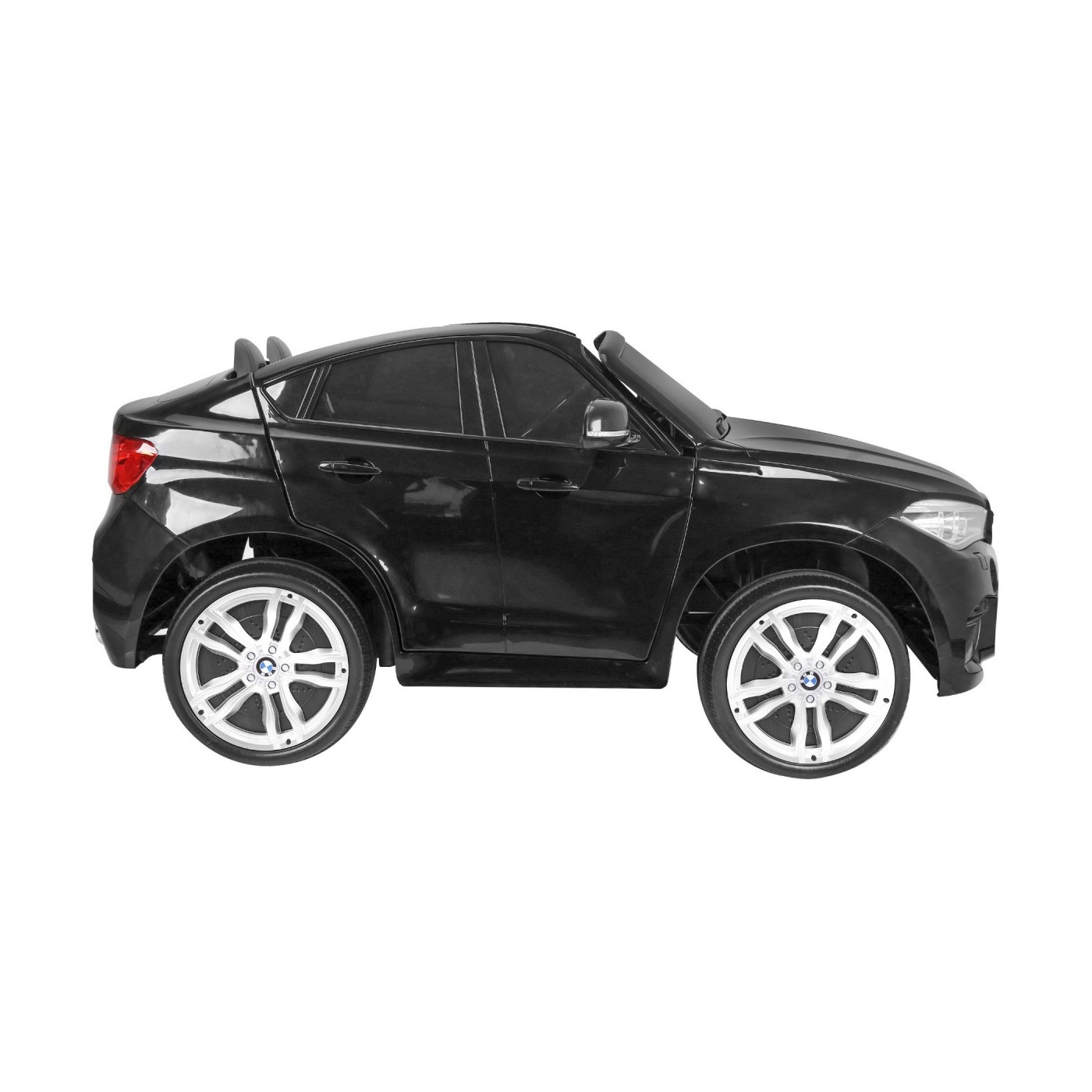 BMW X6M XXL pre 2 deti Čierny + Ovládač + Ekokoža + Pásy + Pomalý štart + MP3 USB + LED