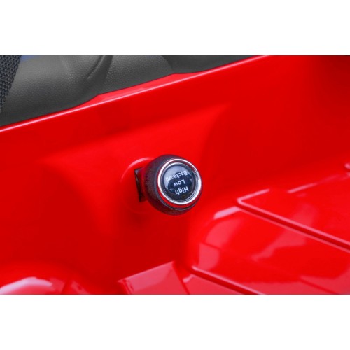 BMW X6M XXL pre 2 deti Červený + Ovládač + Ekokoža + Pásy + Pomalý štart + MP3 USB + LED