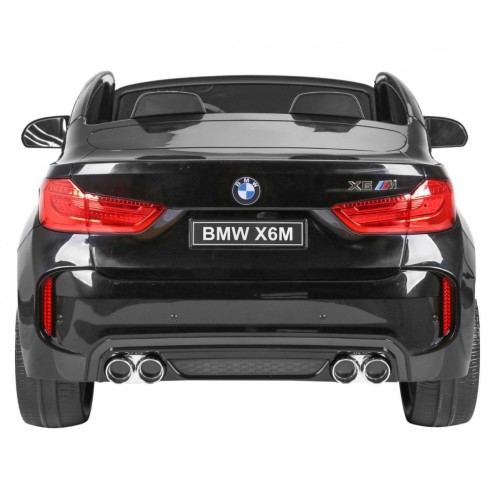 BMW X6M XXL pre 2 deti Lakovaný Čierny + Ovládač + Ekokoža + Pásy + Pomalý štart + MP3 + LED