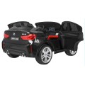 BMW X6M XXL pre 2 deti Lakovaný Čierny + Ovládač + Ekokoža + Pásy + Pomalý štart + MP3 + LED