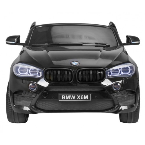 BMW X6M XXL pre 2 deti Lakovaný Čierny + Ovládač + Ekokoža + Pásy + Pomalý štart + MP3 + LED