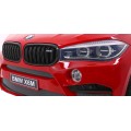 BMW X6M XXL pre 2 deti Lakovaný Červený + Ovládač + Ekokoža + Pásy + Pomalý štart + MP3 + LED