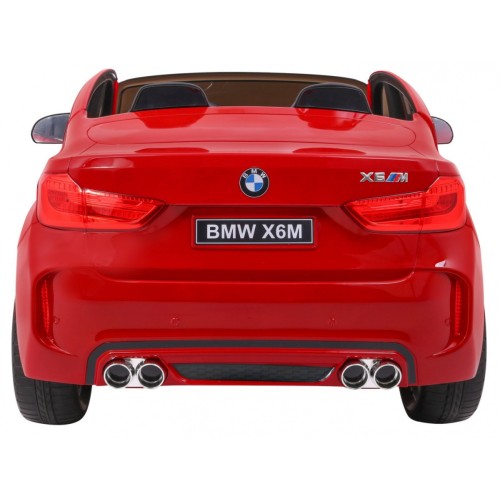 BMW X6M XXL pre 2 deti Lakovaný Červený + Ovládač + Ekokoža + Pásy + Pomalý štart + MP3 + LED