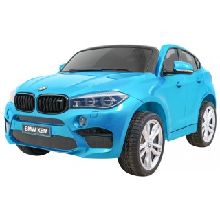 BMW X6M XXL pre 2 deti Lakovaný Modrý + Ovládač + Ekokoža + Pásy + Pomalý štart + MP3 + LED