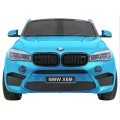 BMW X6M XXL pre 2 deti Lakovaný Modrý + Ovládač + Ekokoža + Pásy + Pomalý štart + MP3 + LED