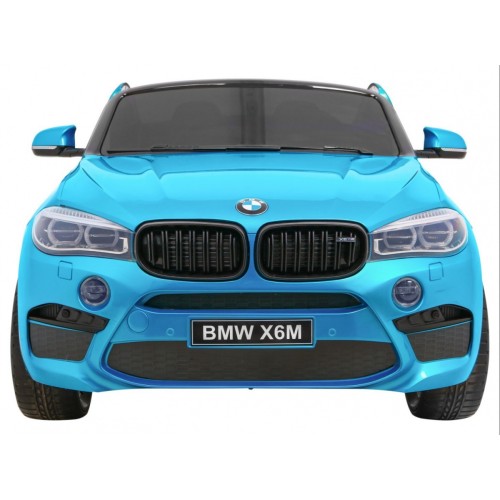 BMW X6M XXL pre 2 deti Lakovaný Modrý + Ovládač + Ekokoža + Pásy + Pomalý štart + MP3 + LED