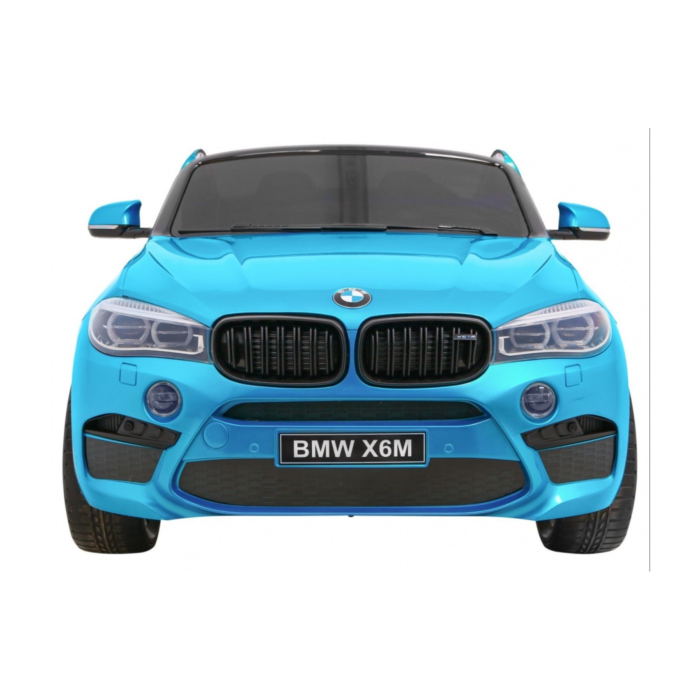 BMW X6M XXL pre 2 deti Lakovaný Modrý + Ovládač + Ekokoža + Pásy + Pomalý štart + MP3 + LED
