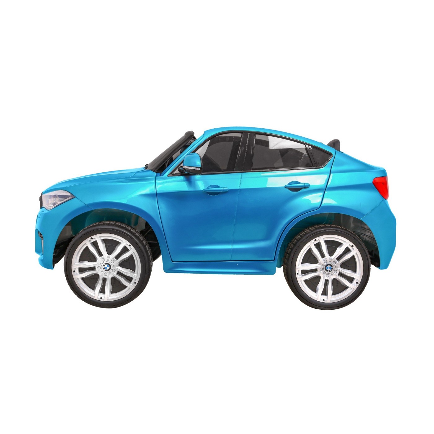 BMW X6M XXL pre 2 deti Lakovaný Modrý + Ovládač + Ekokoža + Pásy + Pomalý štart + MP3 + LED