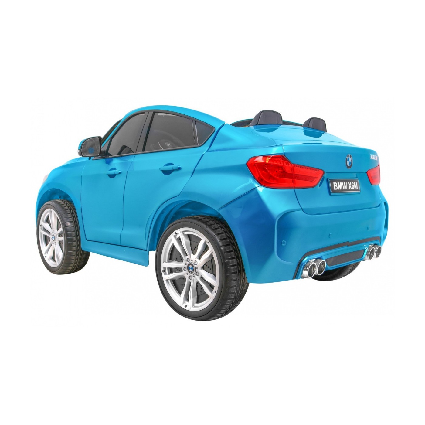 BMW X6M XXL pre 2 deti Lakovaný Modrý + Ovládač + Ekokoža + Pásy + Pomalý štart + MP3 + LED