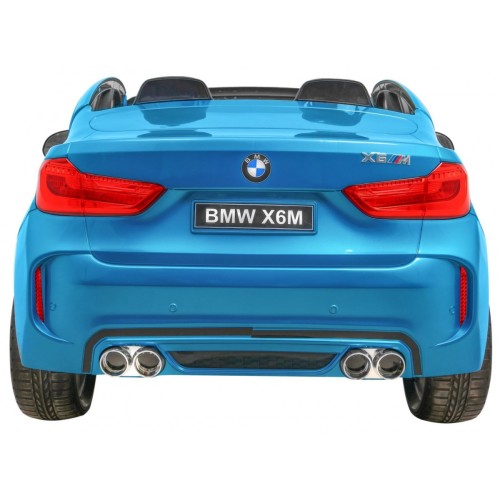 BMW X6M XXL pre 2 deti Lakovaný Modrý + Ovládač + Ekokoža + Pásy + Pomalý štart + MP3 + LED