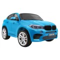 BMW X6M XXL pre 2 deti Lakovaný Modrý + Ovládač + Ekokoža + Pásy + Pomalý štart + MP3 + LED