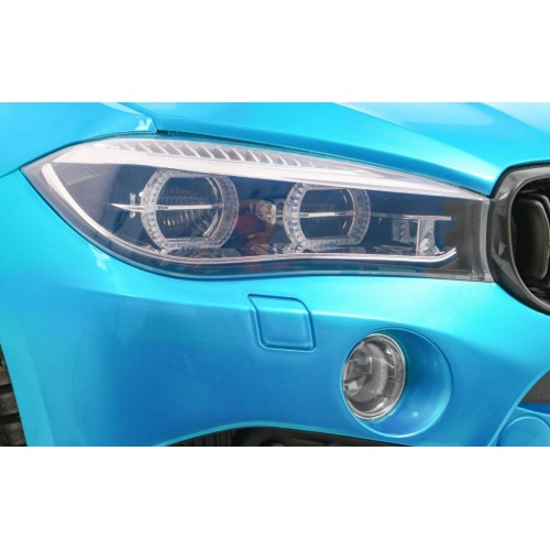 BMW X6M XXL pre 2 deti Lakovaný Modrý + Ovládač + Ekokoža + Pásy + Pomalý štart + MP3 + LED