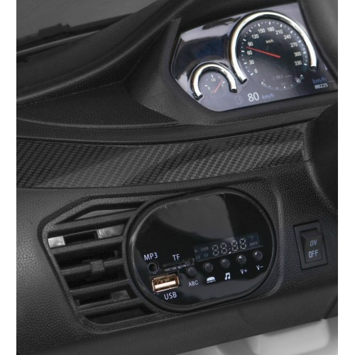 BMW X6M Elektrické Autíčko pre deti Biele + Ovládač + EVA + Pomalý štart + Panel audio + LED