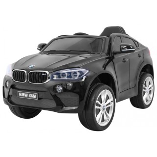 BMW X6M Elektrické Autíčko pre deti Čierne + Ovládač + EVA + Pomalý štart + Panel audio + LED