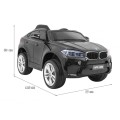 BMW X6M Elektrické Autíčko pre deti Čierne + Ovládač + EVA + Pomalý štart + Panel audio + LED