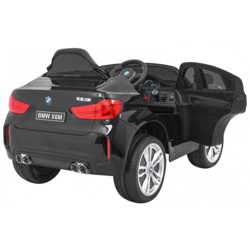 BMW X6M Elektrické Autíčko pre deti Čierne + Ovládač + EVA + Pomalý štart + Panel audio + LED