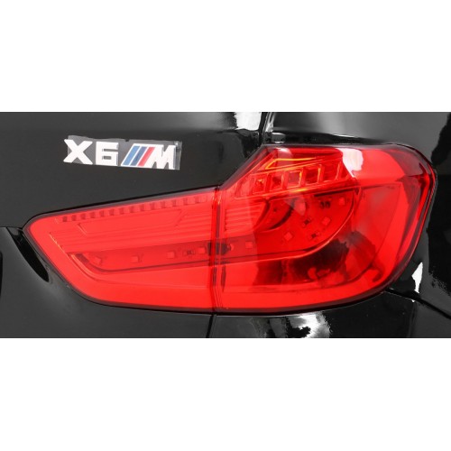 BMW X6M Elektrické Autíčko pre deti Čierne + Ovládač + EVA + Pomalý štart + Panel audio + LED