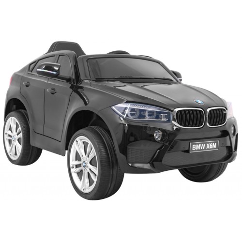 BMW X6M Elektrické Autíčko pre deti Čierne + Ovládač + EVA + Pomalý štart + Panel audio + LED