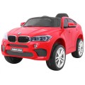 BMW X6M Elektrické Autíčko pre deti Červené + Ovládač + EVA + Pomalý štart + Panel audio + LED