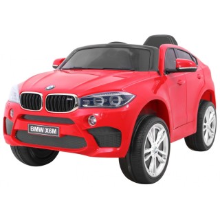 BMW X6M Elektrické Autíčko pre deti Červené + Ovládač + EVA + Pomalý štart + Panel audio + LED