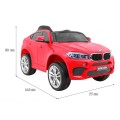 BMW X6M Elektrické Autíčko pre deti Červené + Ovládač + EVA + Pomalý štart + Panel audio + LED