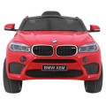 BMW X6M Elektrické Autíčko pre deti Červené + Ovládač + EVA + Pomalý štart + Panel audio + LED
