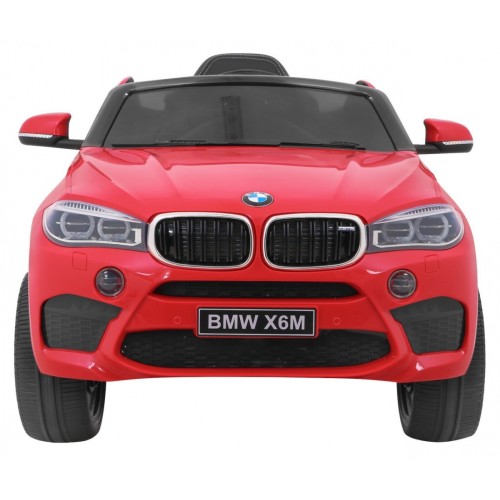 BMW X6M Elektrické Autíčko pre deti Červené + Ovládač + EVA + Pomalý štart + Panel audio + LED