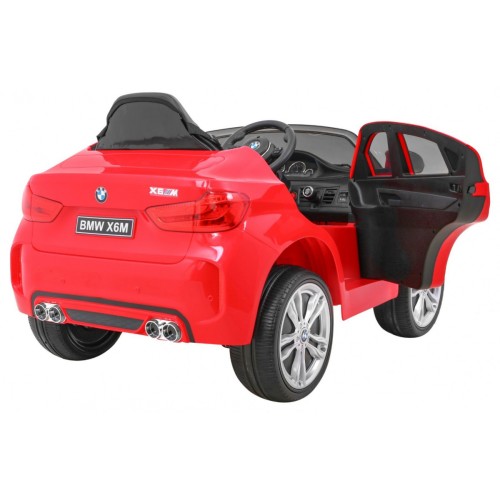 BMW X6M Elektrické Autíčko pre deti Červené + Ovládač + EVA + Pomalý štart + Panel audio + LED