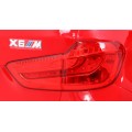 BMW X6M Elektrické Autíčko pre deti Červené + Ovládač + EVA + Pomalý štart + Panel audio + LED