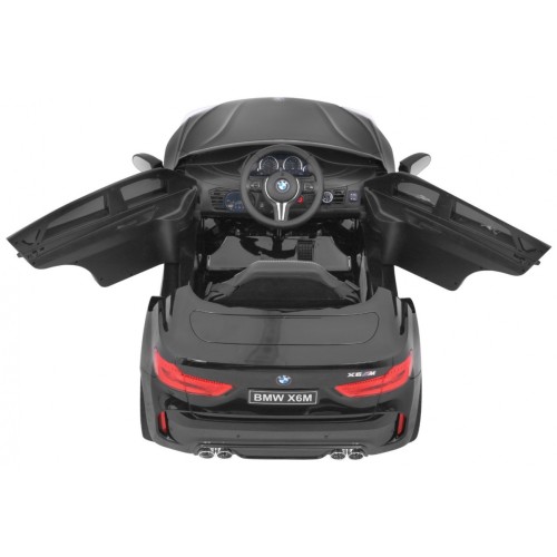 BMW X6M Elektrické Autíčko pre deti Lakované Čierne + Ovládač + EVA + Pomalý štart + Audio + LED