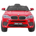 BMW X6M Elektrické Autíčko pre deti Lakované Červené + Ovládač + EVA + Pomalý štart + Audio + LED