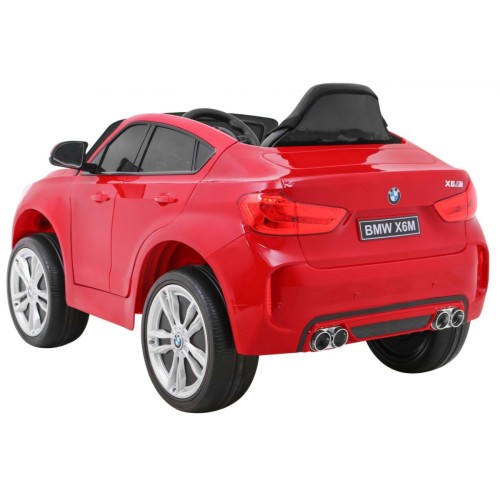 BMW X6M Elektrické Autíčko pre deti Lakované Červené + Ovládač + EVA + Pomalý štart + Audio + LED