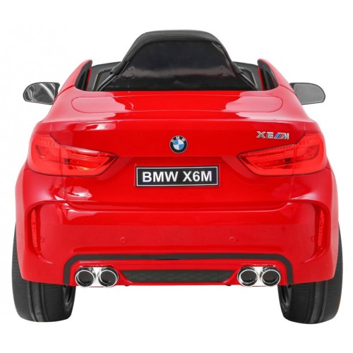 BMW X6M Elektrické Autíčko pre deti Lakované Červené + Ovládač + EVA + Pomalý štart + Audio + LED