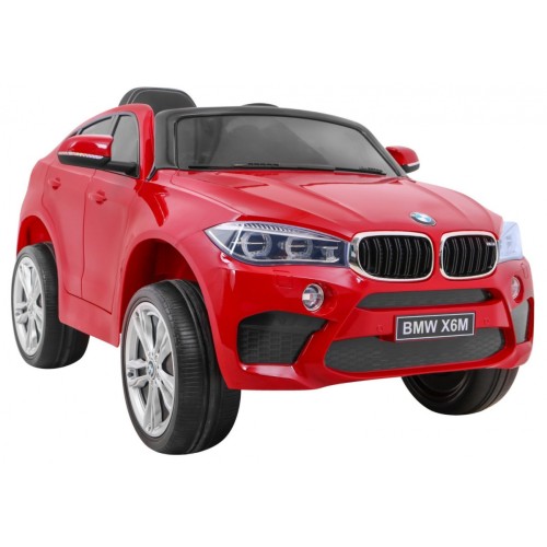 BMW X6M Elektrické Autíčko pre deti Lakované Červené + Ovládač + EVA + Pomalý štart + Audio + LED