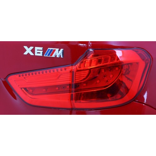 BMW X6M Elektrické Autíčko pre deti Lakované Červené + Ovládač + EVA + Pomalý štart + Audio + LED