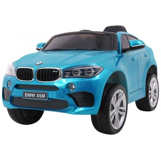 BMW X6M Elektrické Autíčko pre deti Lakované Modré + Ovládač + EVA + Pomalý štart + Audio + LED