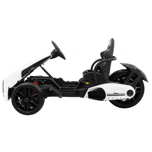 Motokára na batériu Bolid XR-1 pre deti Biely + Nastaviteľný volant + Profilované sedadlo