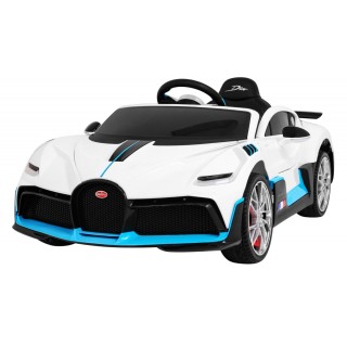Bugatti Divo Autíčko na batériu pre deti Biele + Ovládač + EVA + Pomalý štart + LED MP3