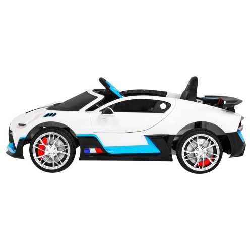 Bugatti Divo Autíčko na batériu pre deti Biele + Ovládač + EVA + Pomalý štart + LED MP3